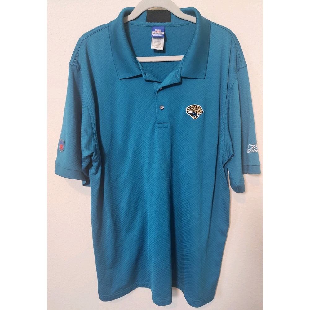 NFL Jacksonville Jaguars Footballl Reebok‎  Polo Shirt Short Sleeve Teal XL Logo